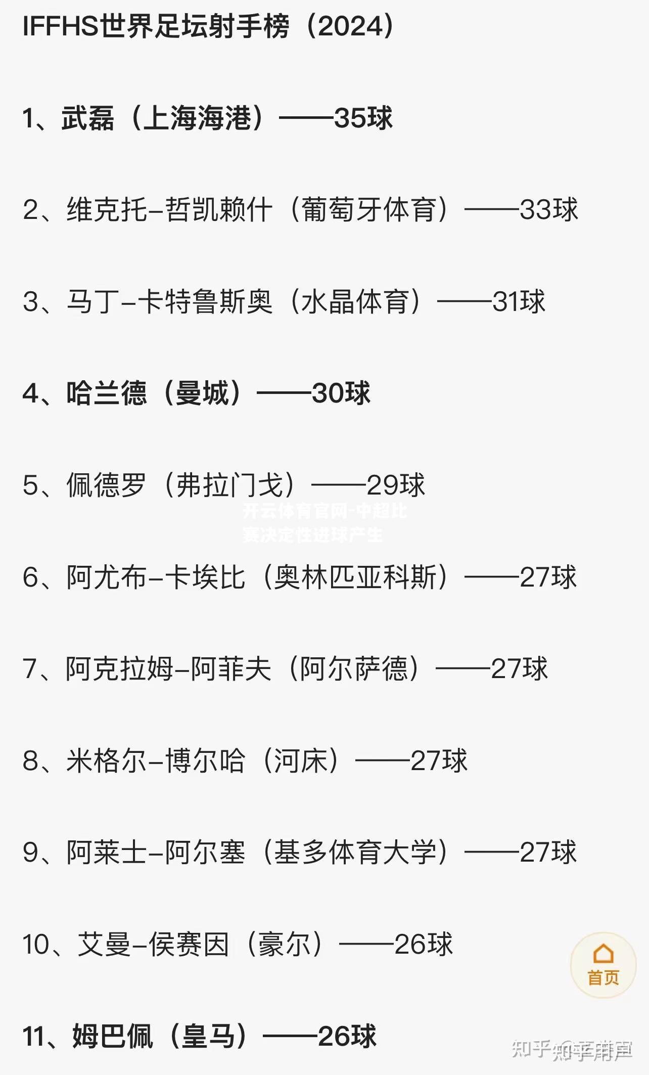 中超比赛决定性进球产生